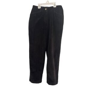 Vintage Talbots Corduroy Pants Size 4P Brown Straight Leg Stretch Dark Academia